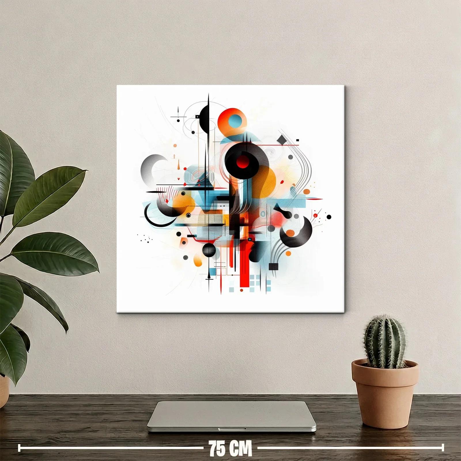 Composición abstracta vibrante con formas geométricas y líneas dinámicas — miniatura 2