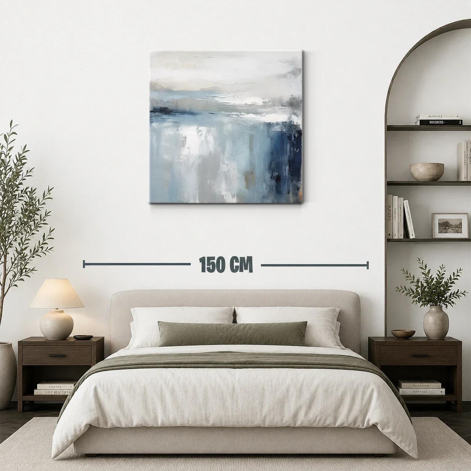 Cuadro abstracto con tonos azules y grises suaves — miniatura 3