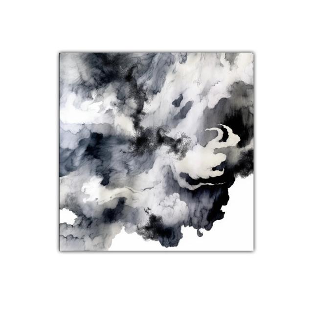 Cuadro Decorativo en Acabados Blanco y Negro Abstractos