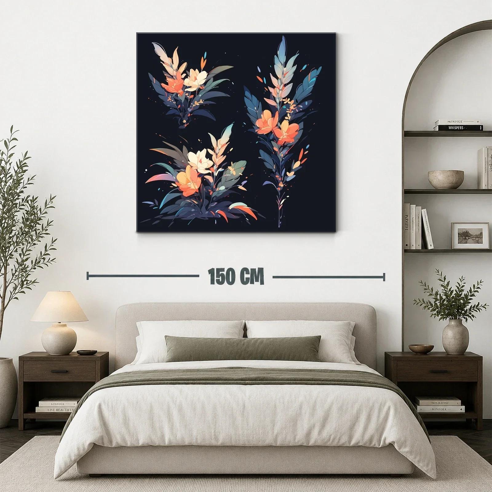 Composición floral moderna con tonos cálidos y fríos contrastantes — miniatura 3