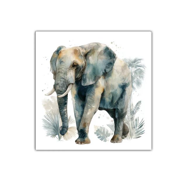 Cuadro decorativo elefante natural en tonos suaves y elegantes