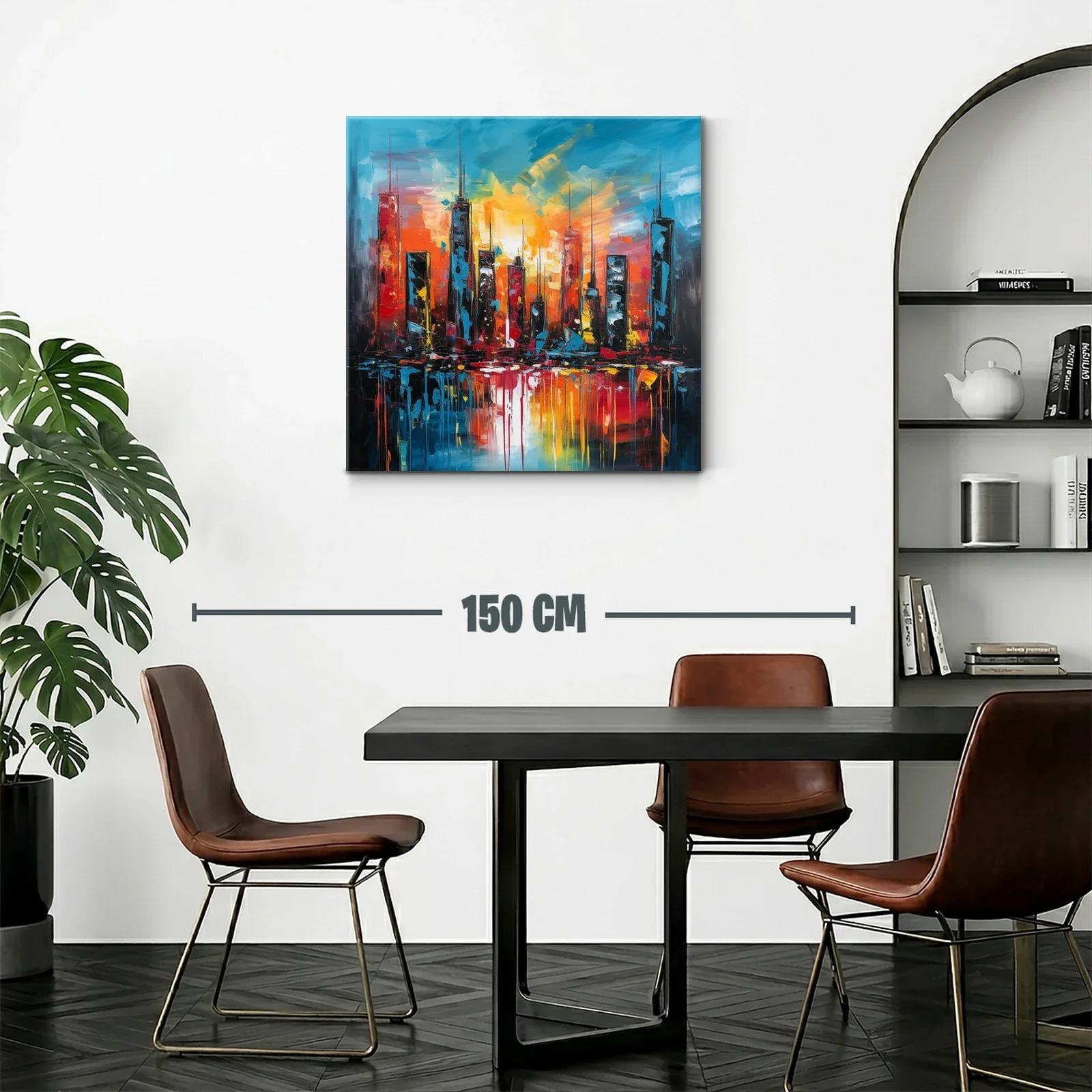 Atardecer vibrante sobre skyline urbano moderno — miniatura 2