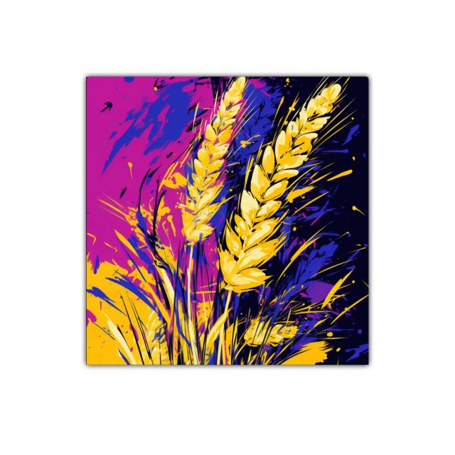 Explosión de Trigo Dorado entre Colores Vibrantes