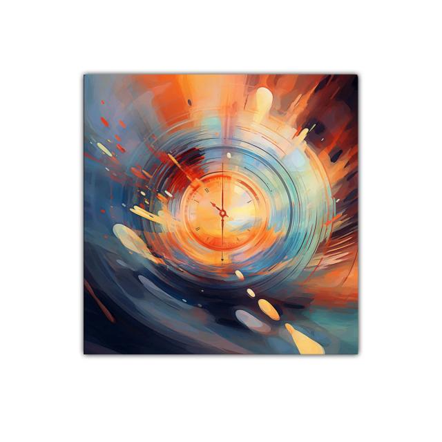 Cuadro dinámico con reloj en espiral de colores vibrantes