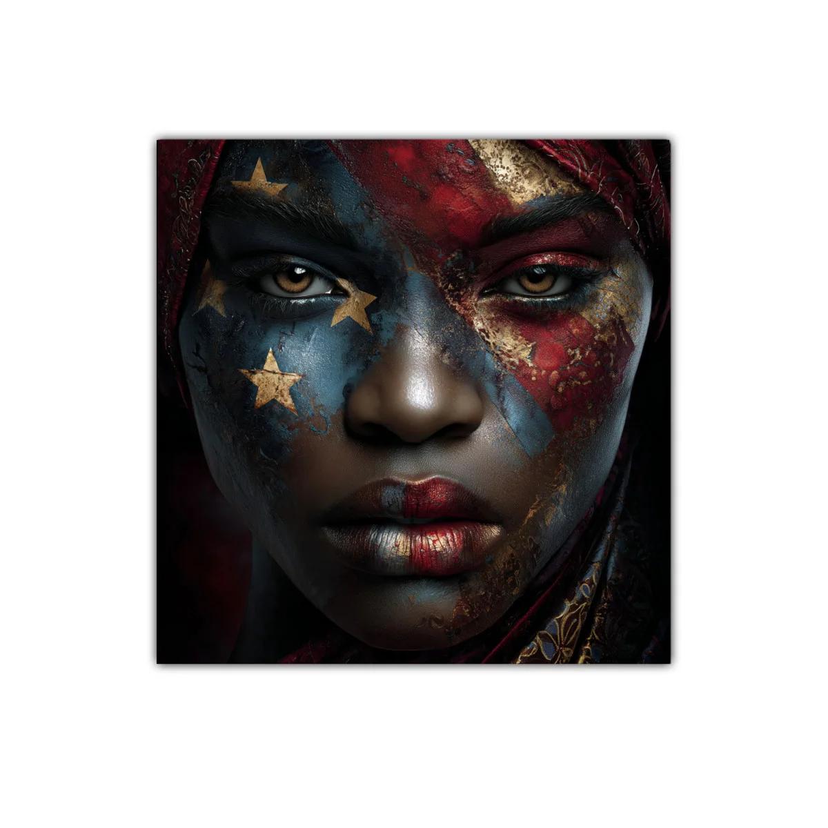 Rostro expresivo con pintura facial en tonos rojizos y dorados — imagen principal