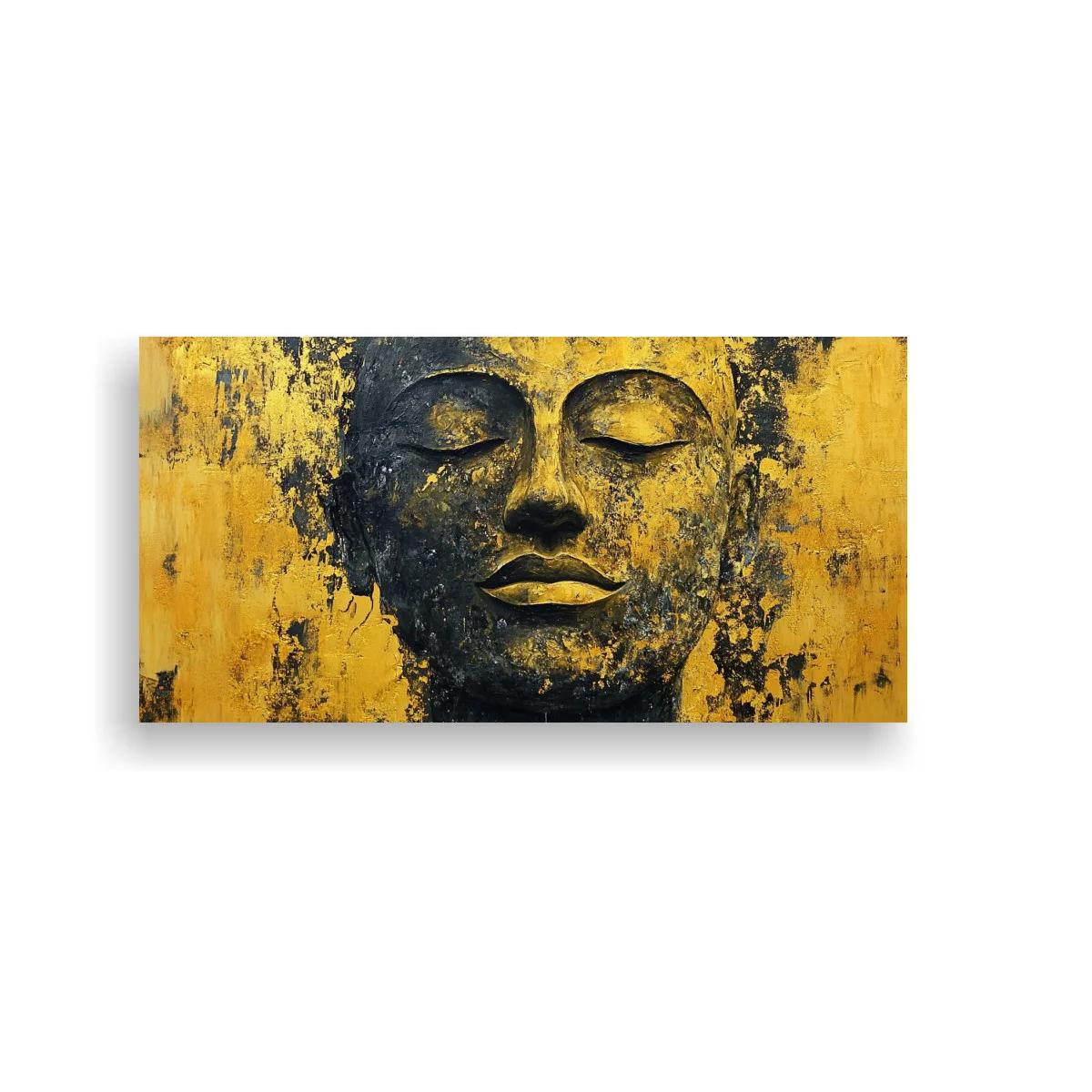 Cuadro rostro de Buda con textura envejecida