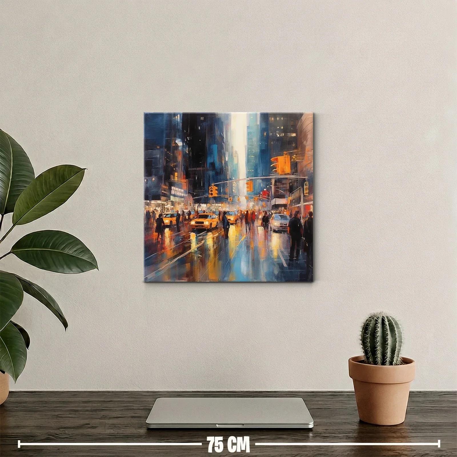 Atardecer vibrante en calle urbana con reflejos luminosos — miniatura 2