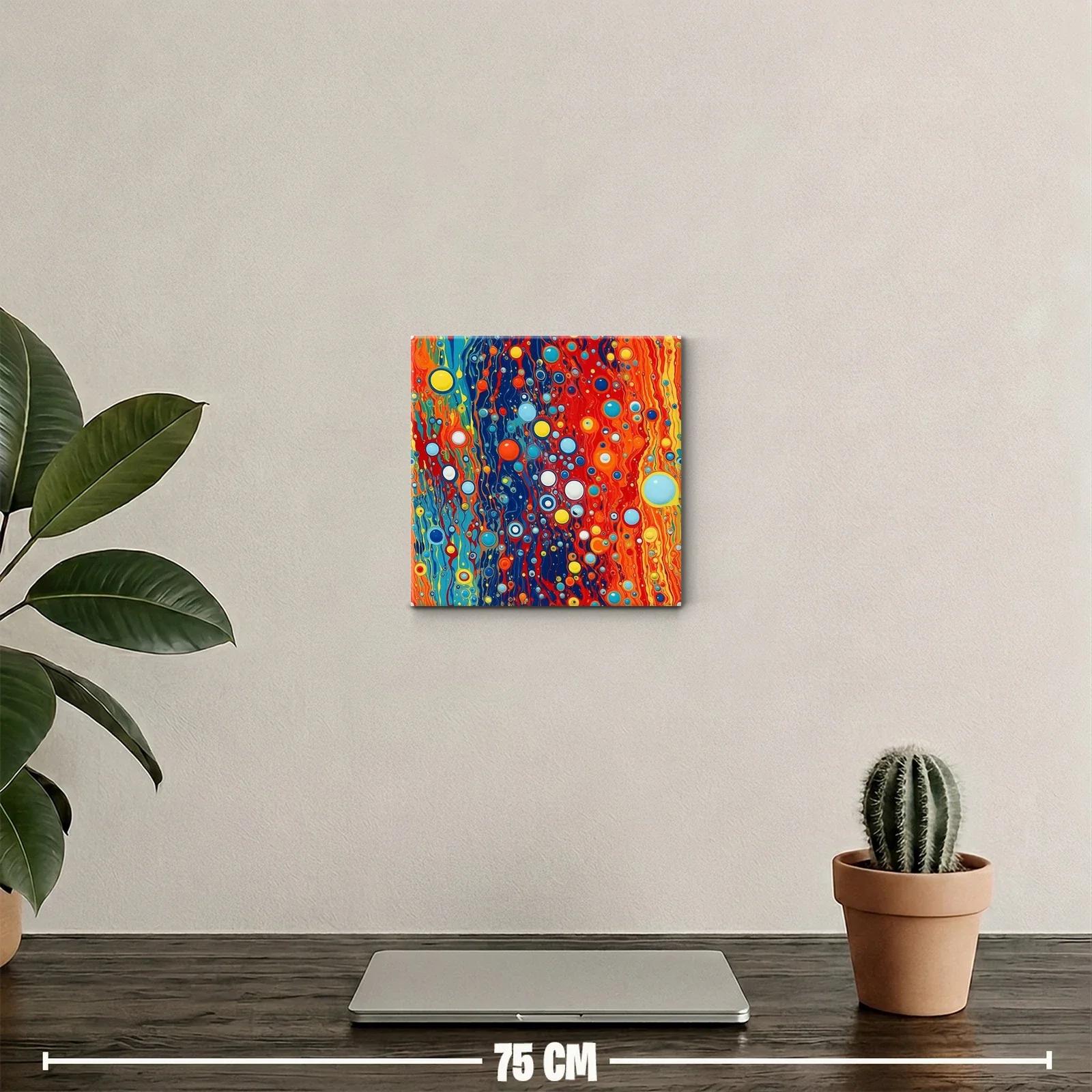 Cuadro abstracto multicolor con burbujas en movimiento — miniatura 2