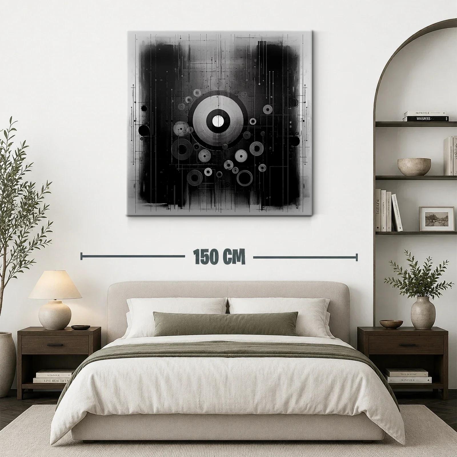 Composición abstracta con círculos y líneas en blanco y negro — miniatura 3