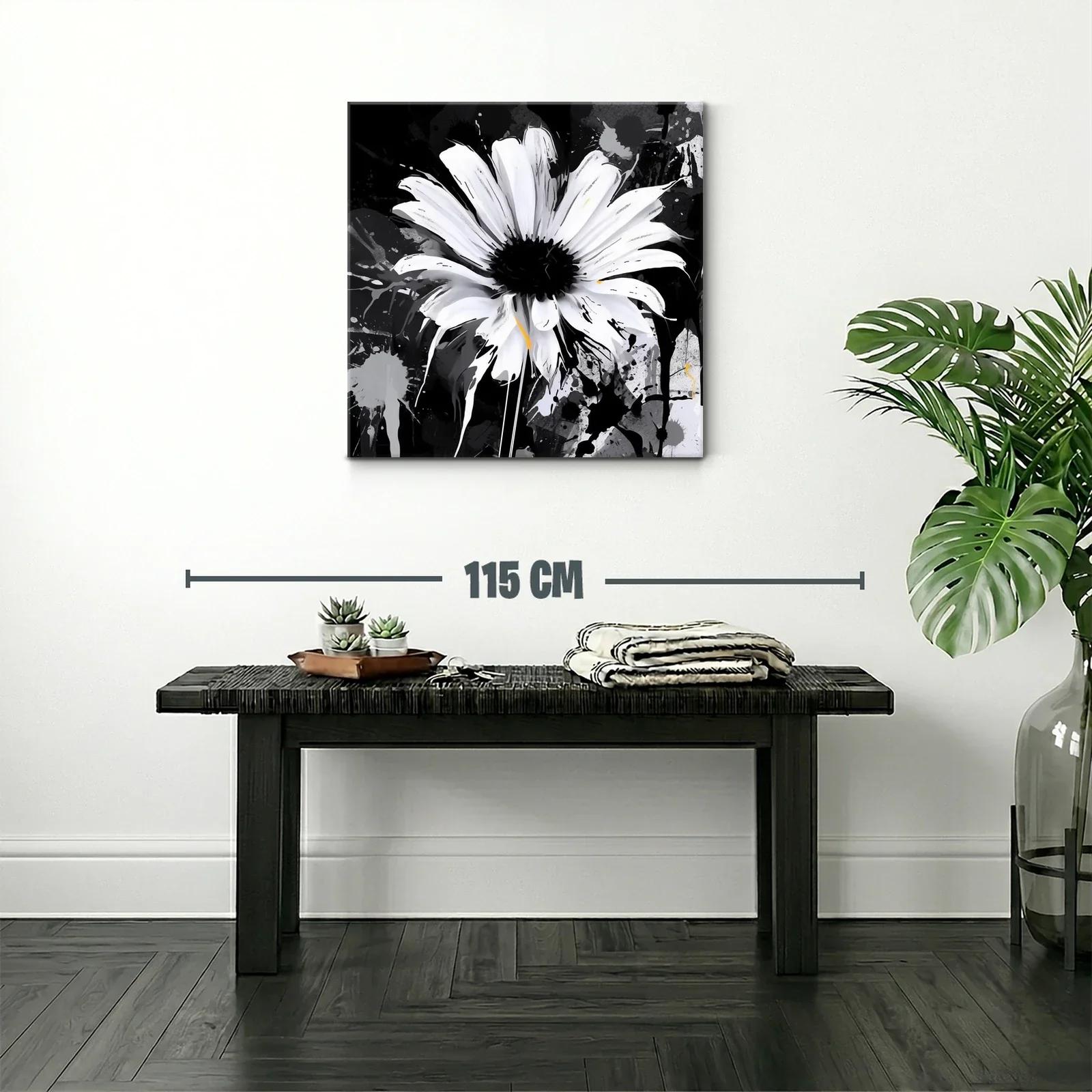 Flor blanca vibrante sobre fondo oscuro abstracto — miniatura 2