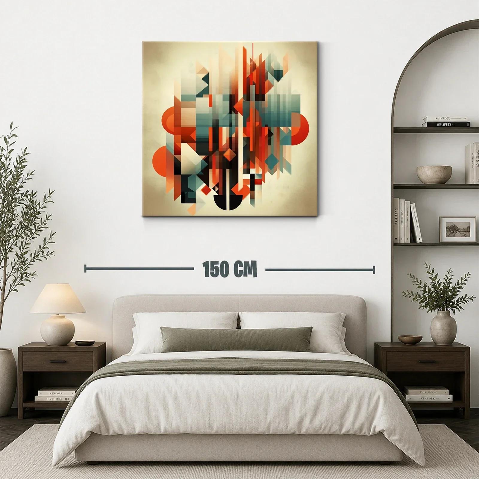 Composición abstracta con formas geométricas en tonos cálidos — miniatura 3