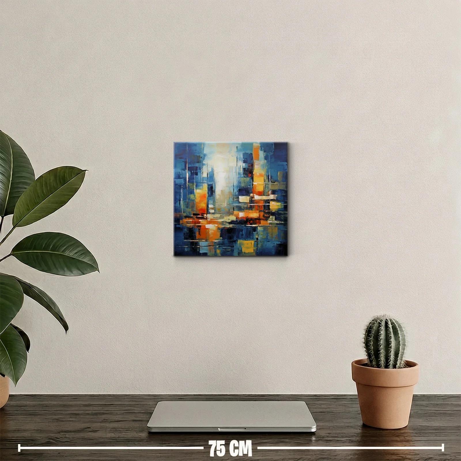Composición abstracta con vibrantes tonos azul y naranja — miniatura 2
