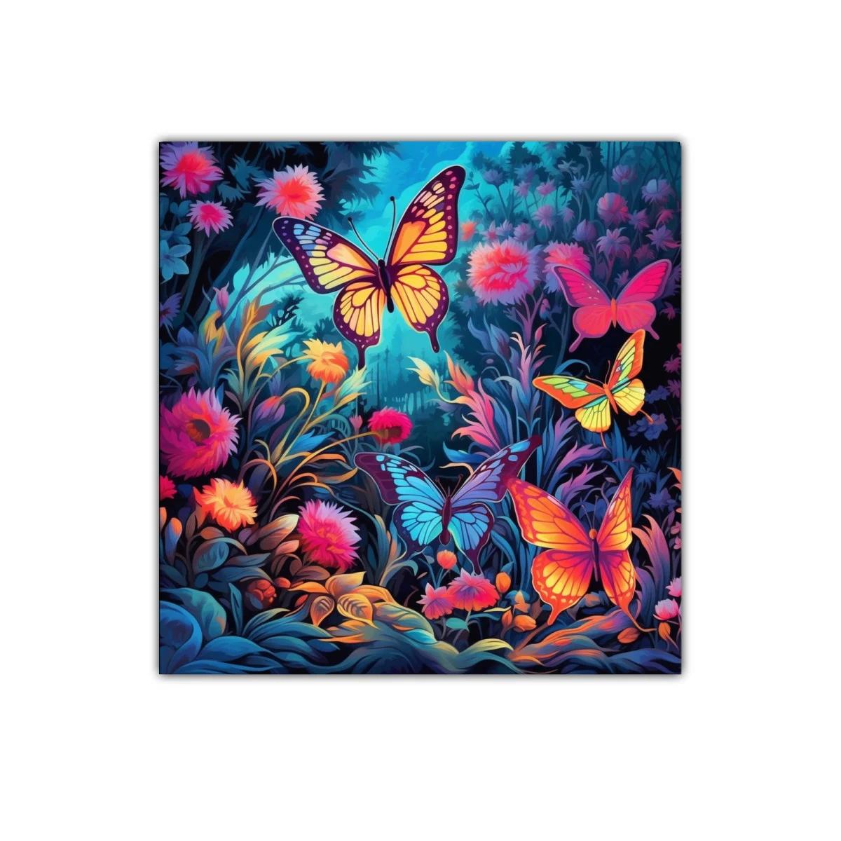 Mariposas vibrantes en jardín de ensueño colorido — imagen principal