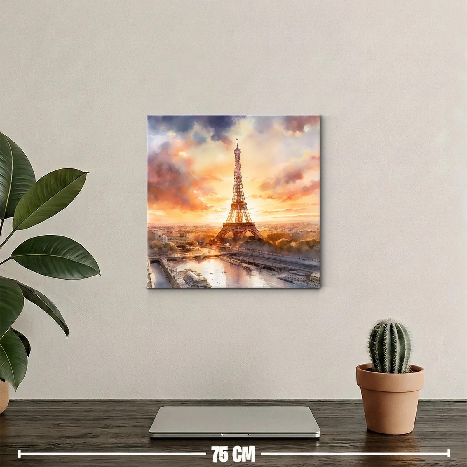 Atardecer romántico con la Torre Eiffel en París — miniatura 2