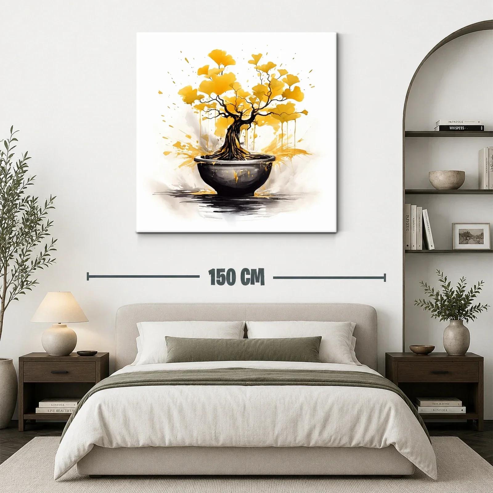 Árbol Dorado con Ramas Abstractas en Maceta Negra — miniatura 3