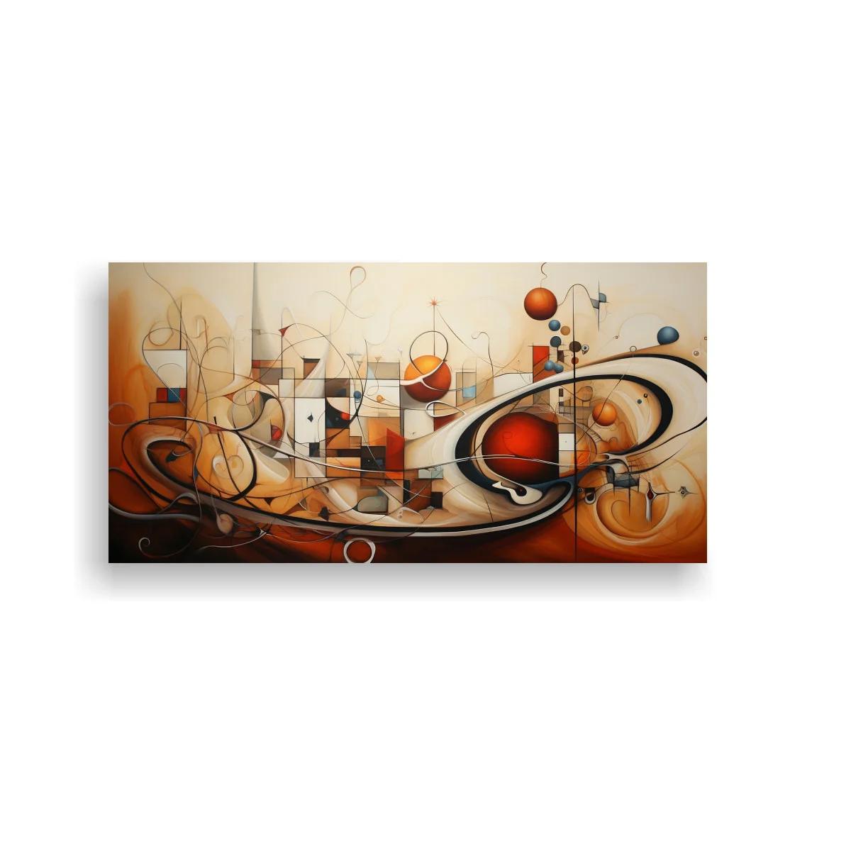 Cuadro composición abstracta geométrica con degradados cálidos