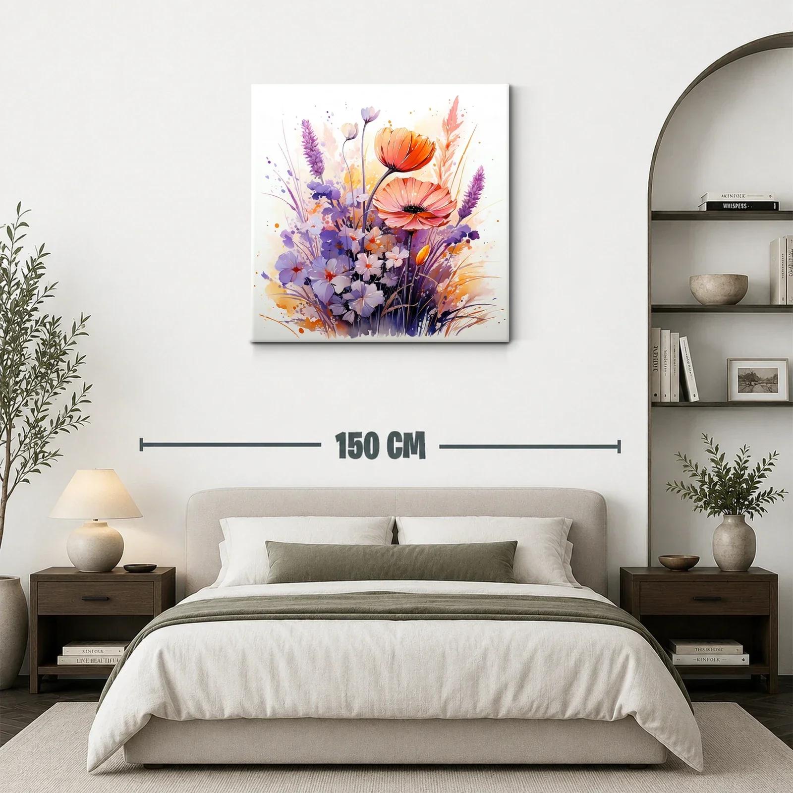 Cuadro floral moderno con tonos suaves y vibrantes — miniatura 3
