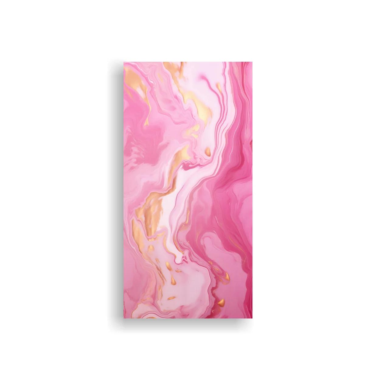 Cuadro mármol rosa abstracto con vetas fluidas