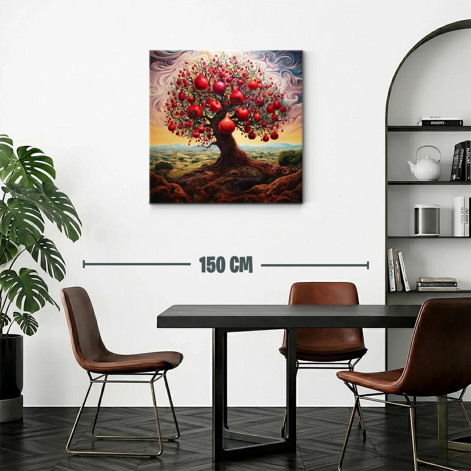 Árbol de granadas con raíces entrelazadas y cielo vibrante — miniatura 2