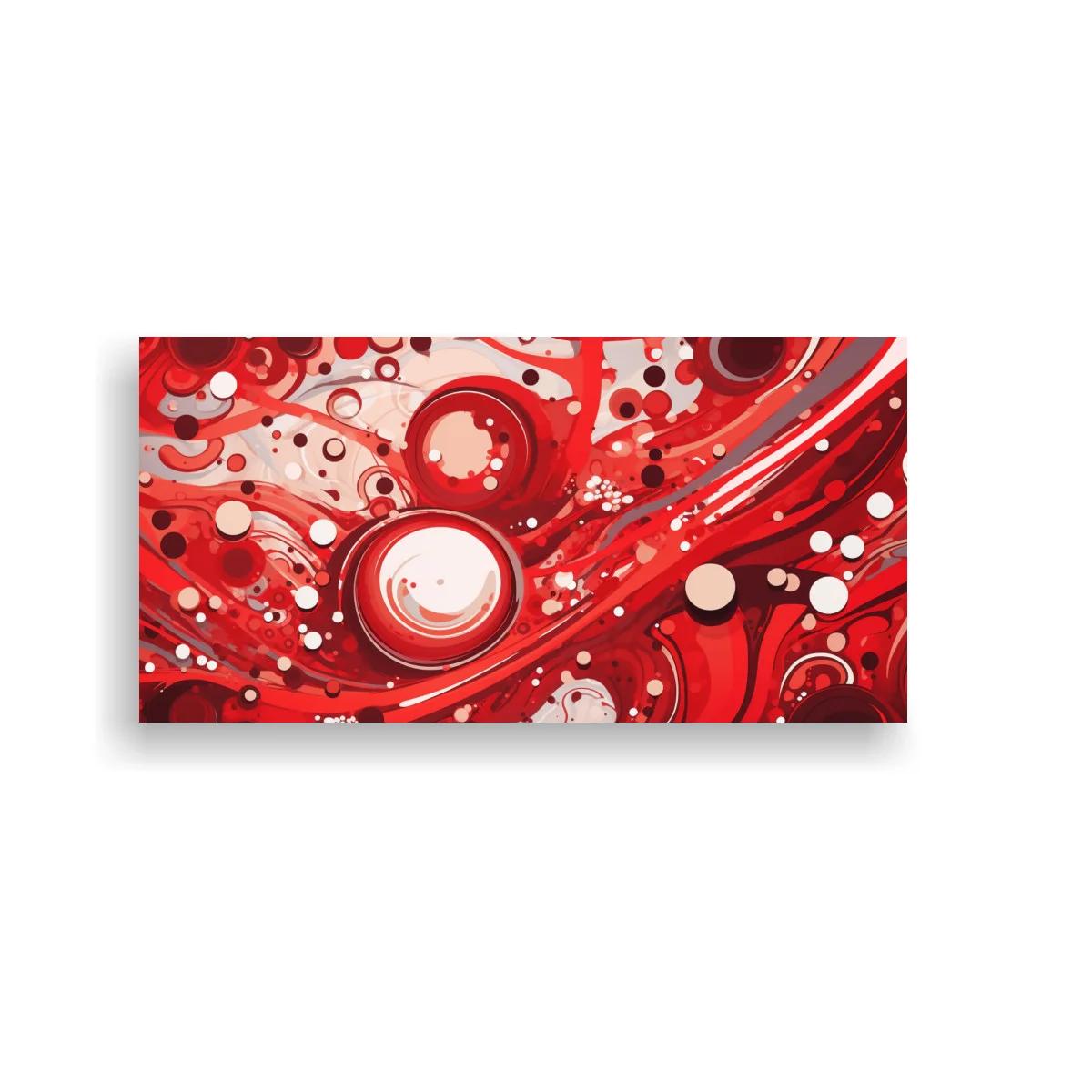 Cuadro círculos rojos con movimiento ondulante