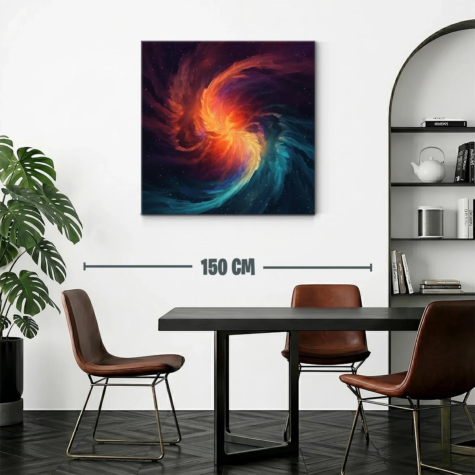 Cuadro abstracto con torbellino de fuego y agua en movimiento — miniatura 2