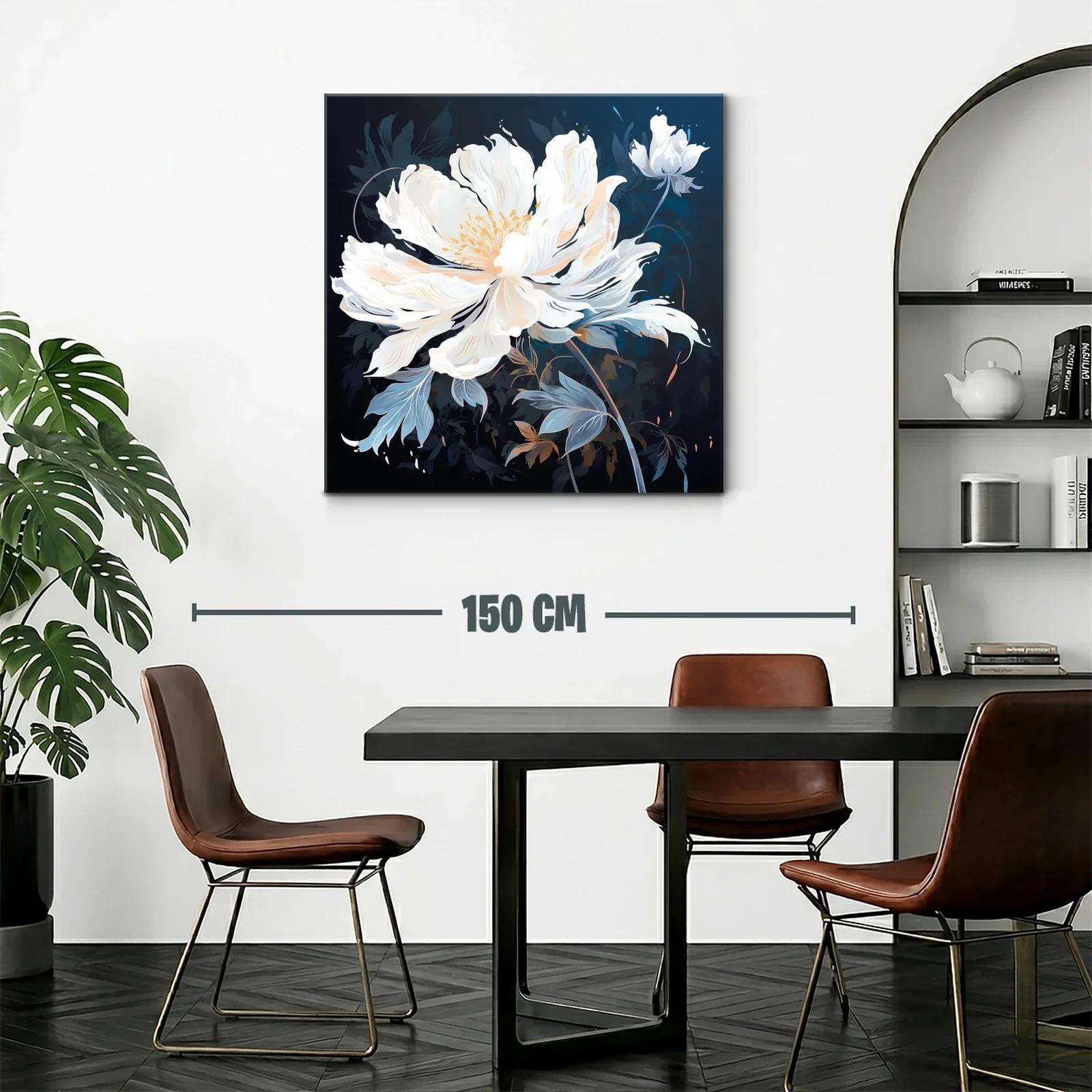 Elegancia natural con flor blanca y tonos azulados — miniatura 2
