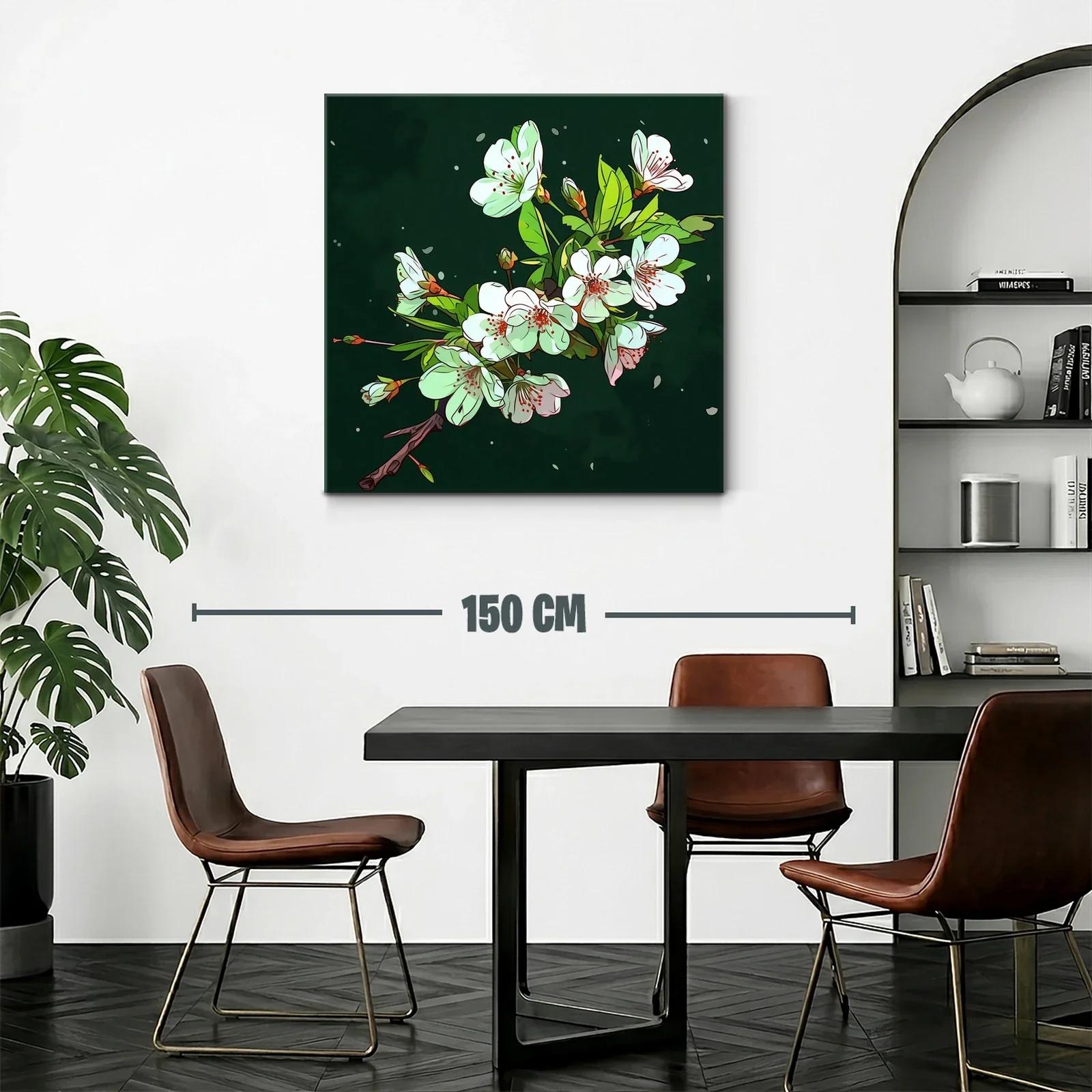Elegant rama de flores blancas sobre fondo oscuro — miniatura 2