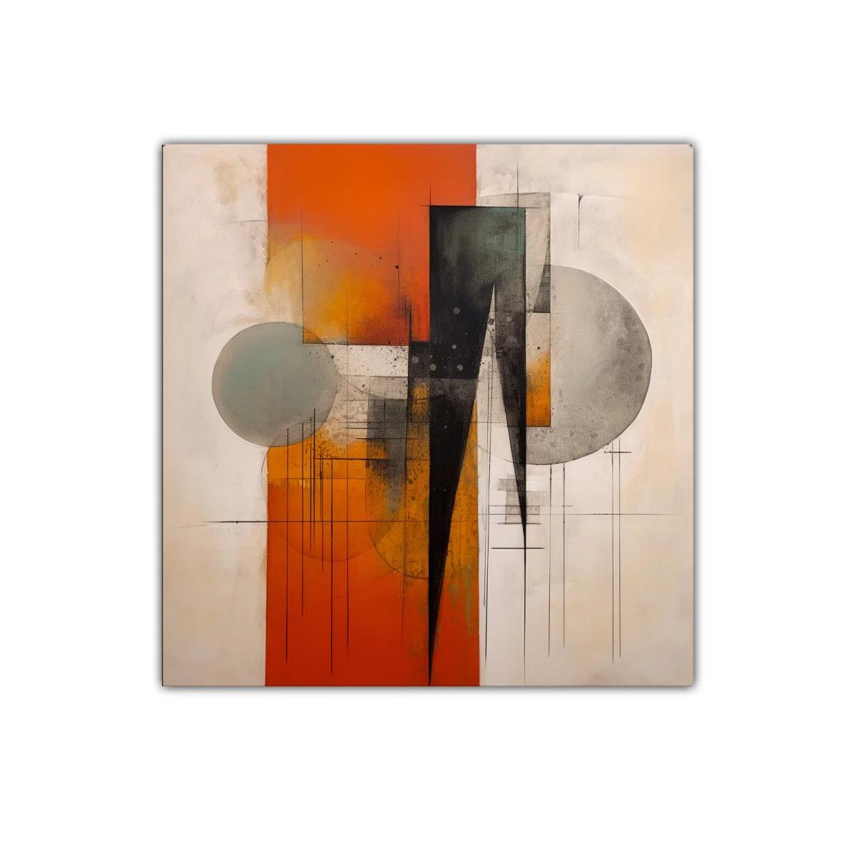 Composición abstracta con formas geométricas y tonos cálidos
