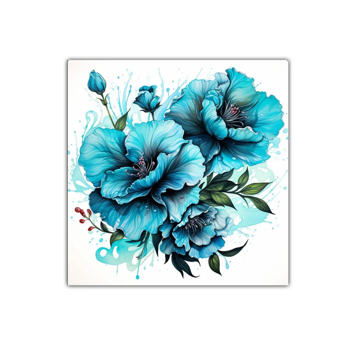 Elegancia floral en tonos azules vibrantes para tu decoración — imagen principal