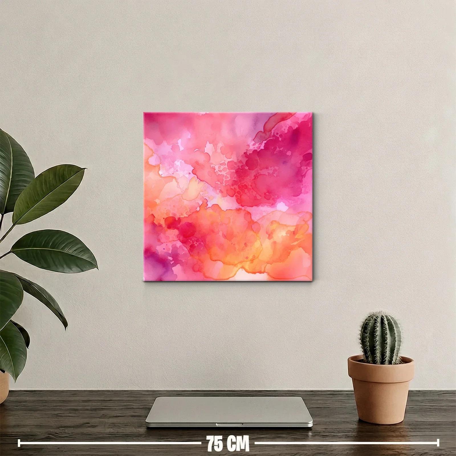 Cuadro abstracto en tonos cálidos con texturas fluidas — miniatura 2