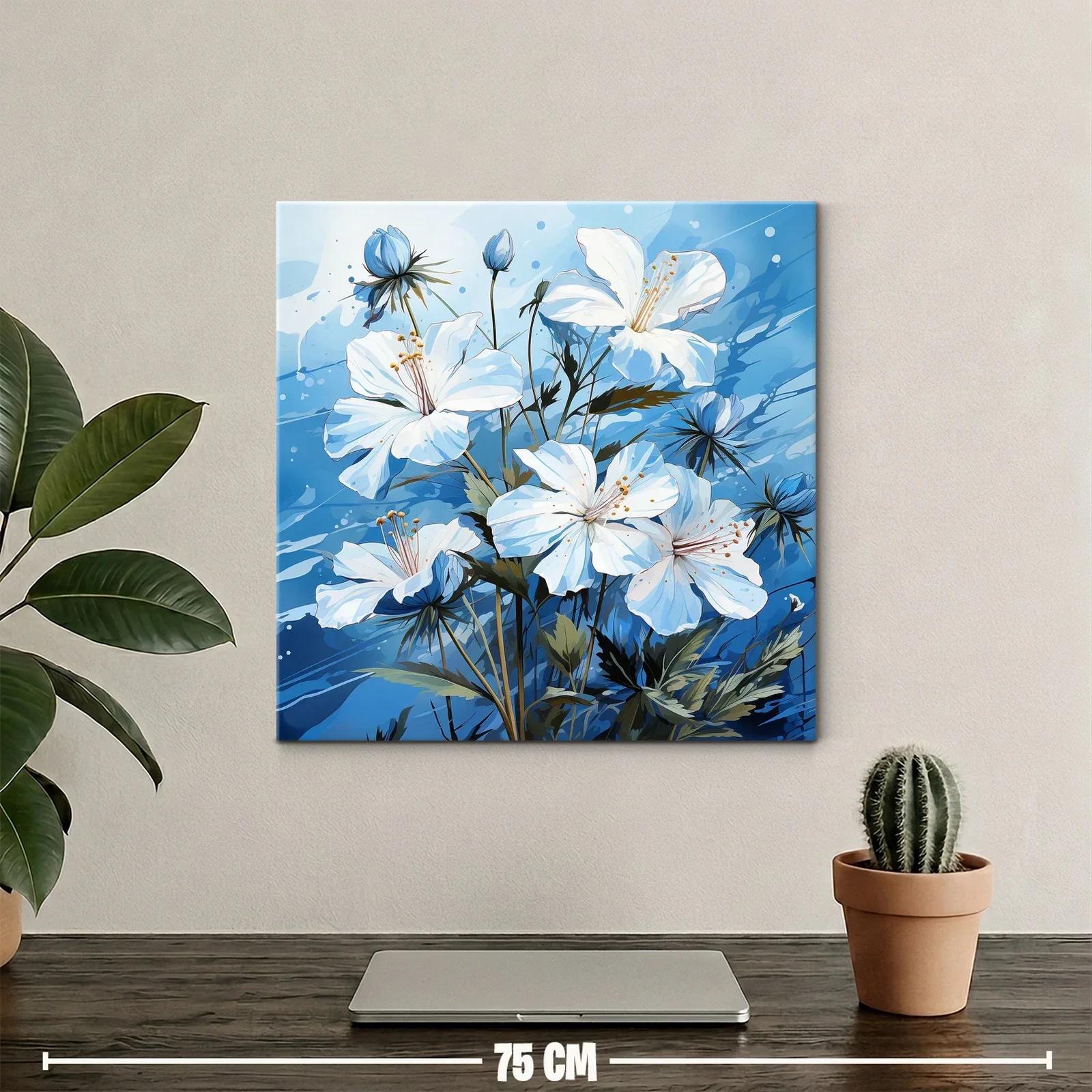 Elegancia floral en tonos frescos y azules vibrantes — miniatura 2