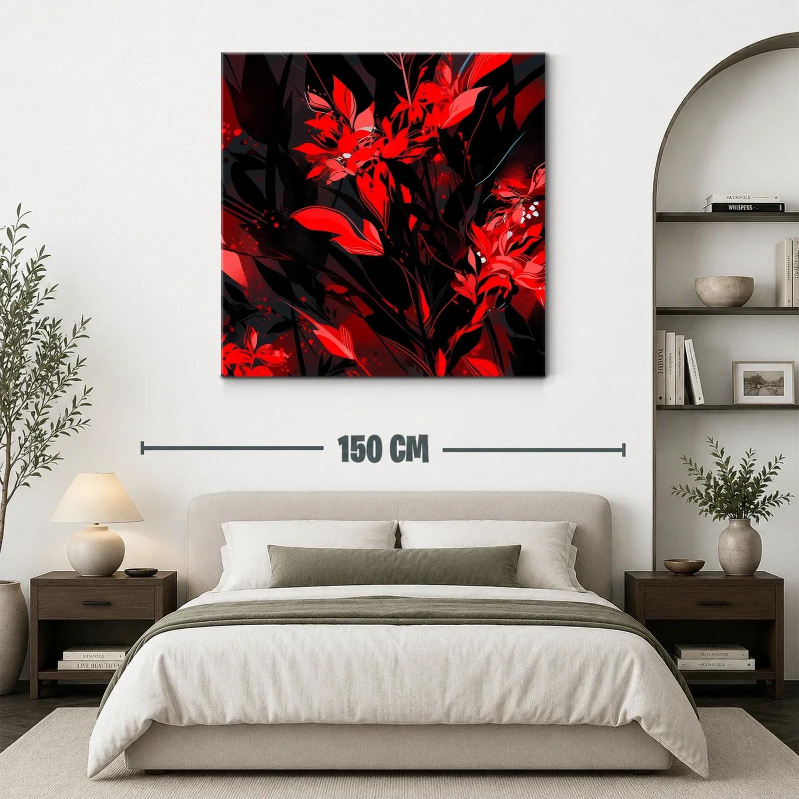 Explosión de Flores Rojas en Contraste Oscuro — miniatura 3