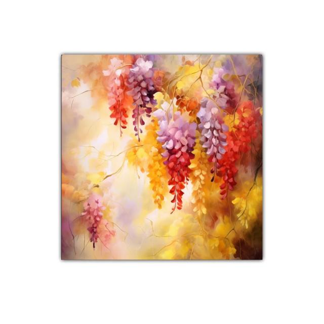 Cuadro Floral con Colores Cálidos y Vibrantes