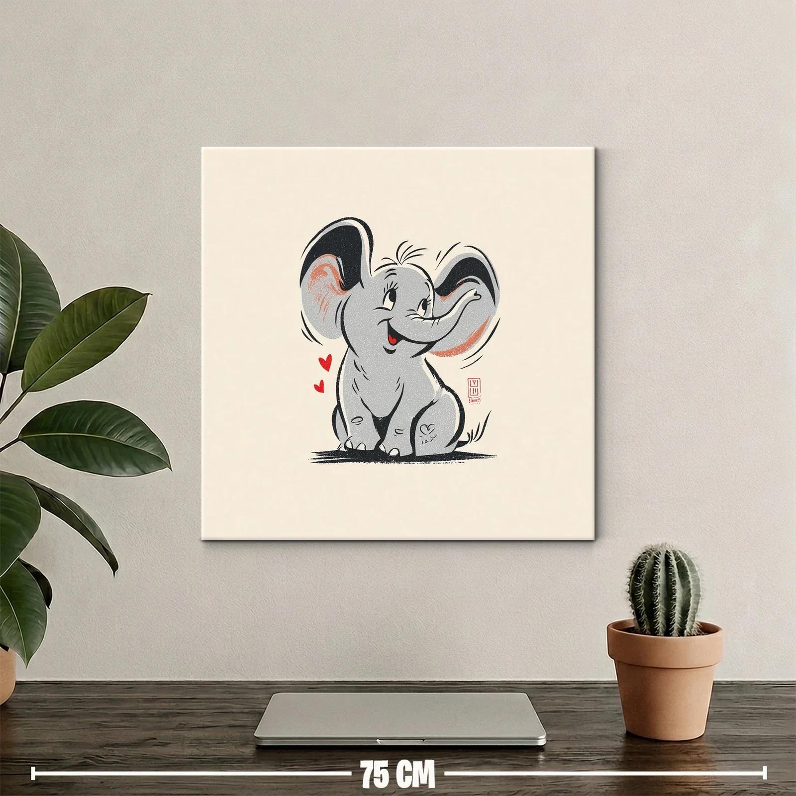 Cuadro infantil de elefante adorable con carisma — miniatura 2