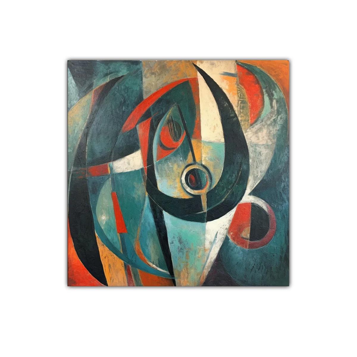 Composición abstracta con formas curvas y colores vibrantes