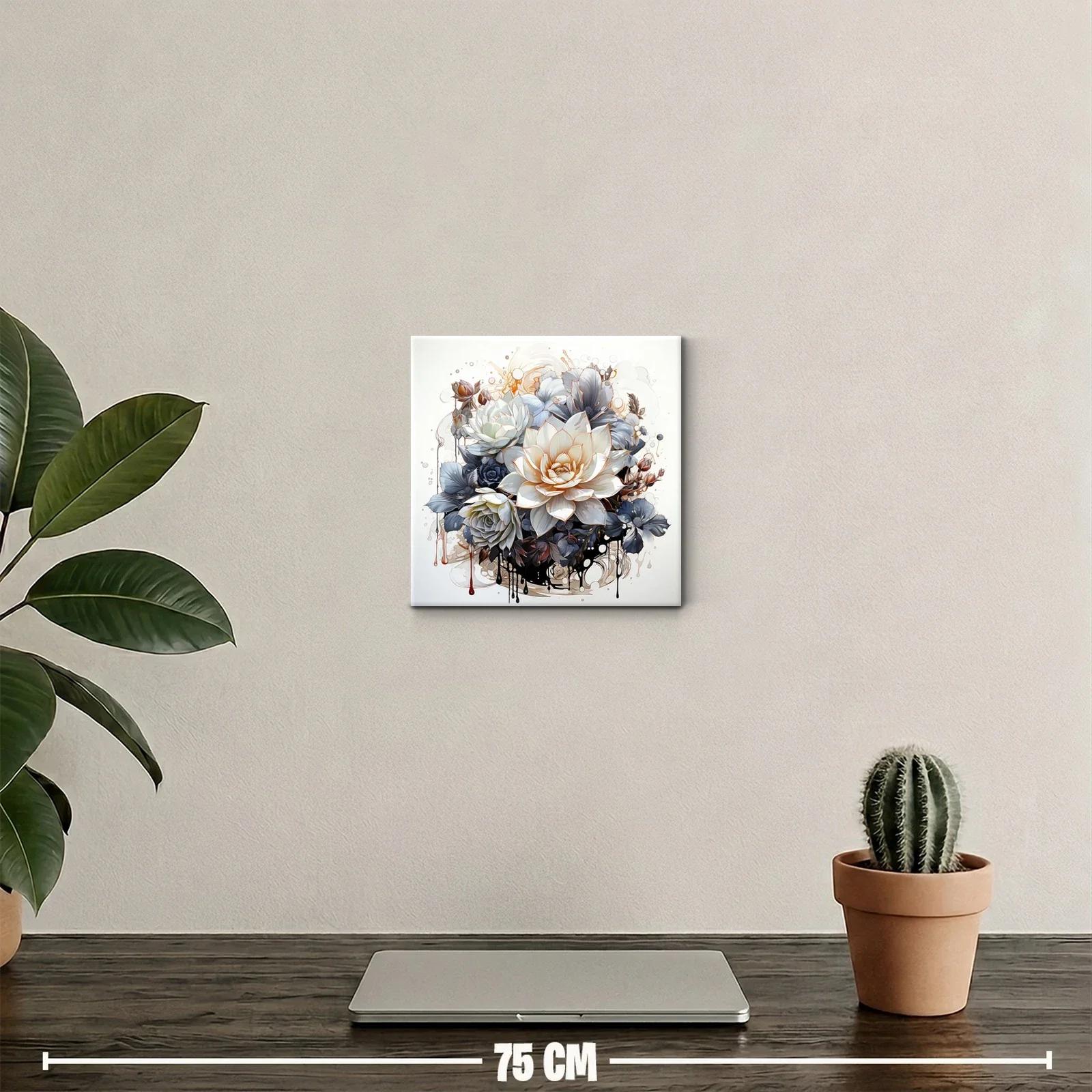 Composición floral elegante con tonos neutros y destellos dorados — miniatura 2