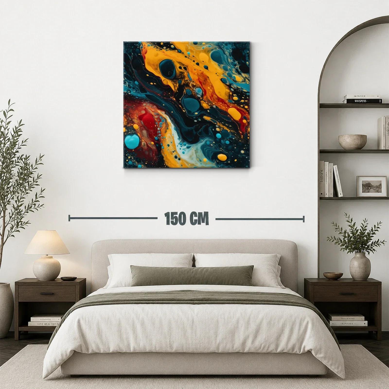 Arte abstracto con vibrantes tonos cálidos y fríos — miniatura 3