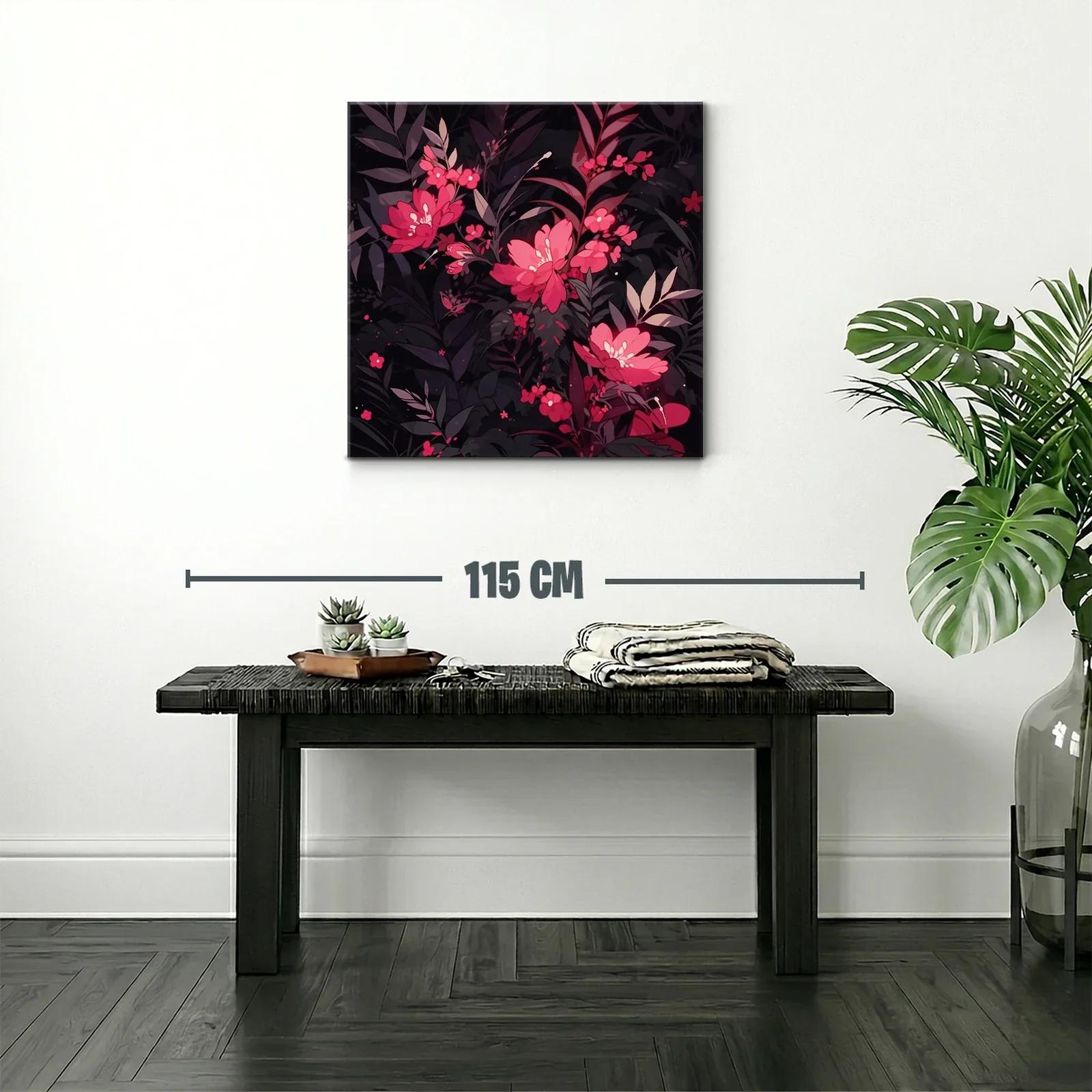 Cuadro de flores rojas sobre fondo oscuro elegante y moderno — miniatura 2