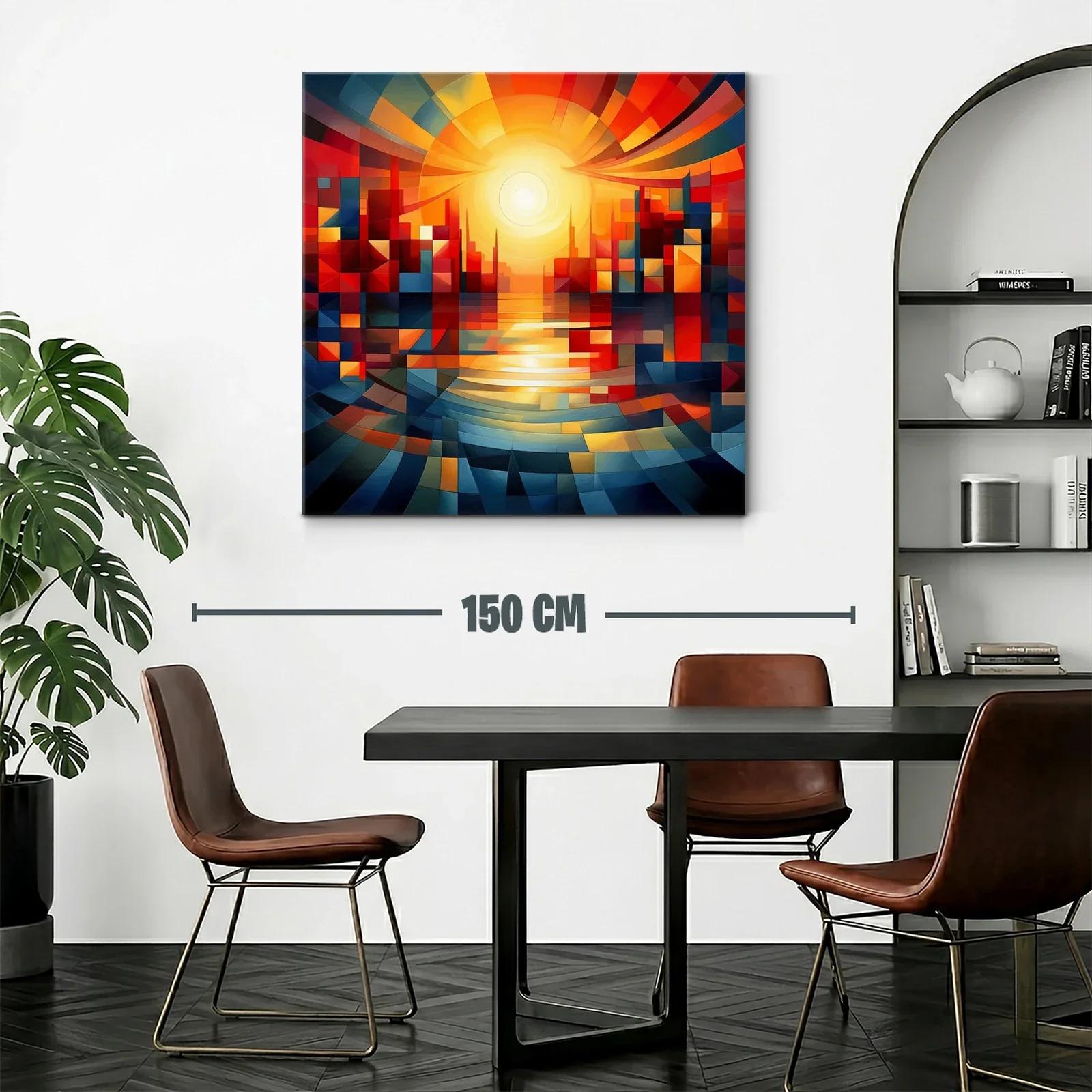 Atardecer abstracto con vibrantes formas geométricas — miniatura 2