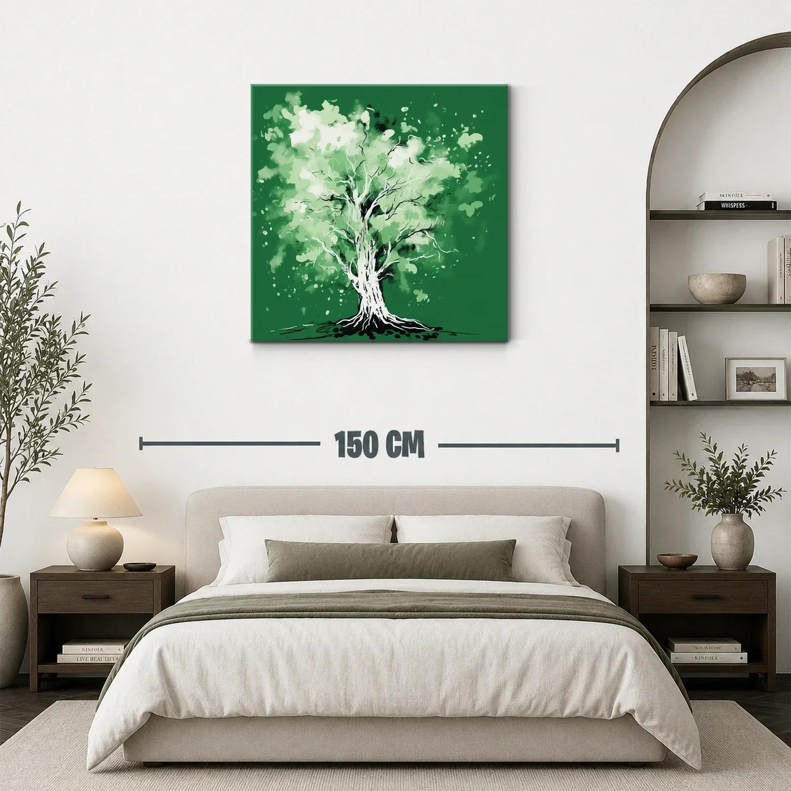 Árbol verde con estilo acuarela y toque artístico — miniatura 3