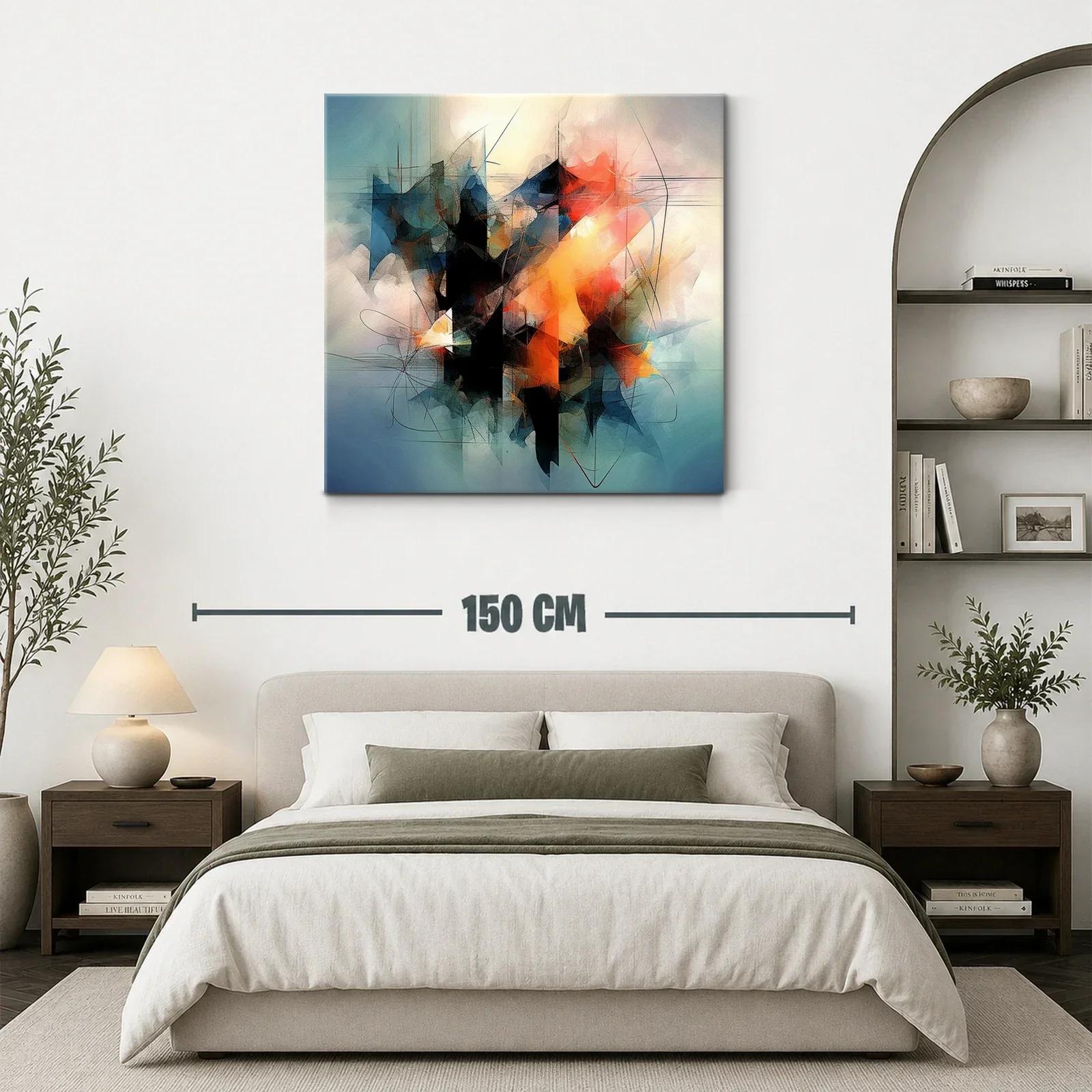 Composición abstracta con tonos cálidos y fríos vibrantes — miniatura 3