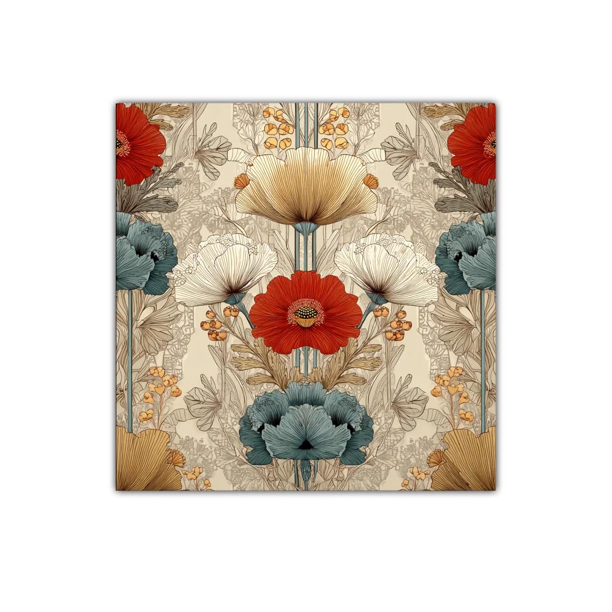 Cuadro floral con diseño vibrante y colores cálidos