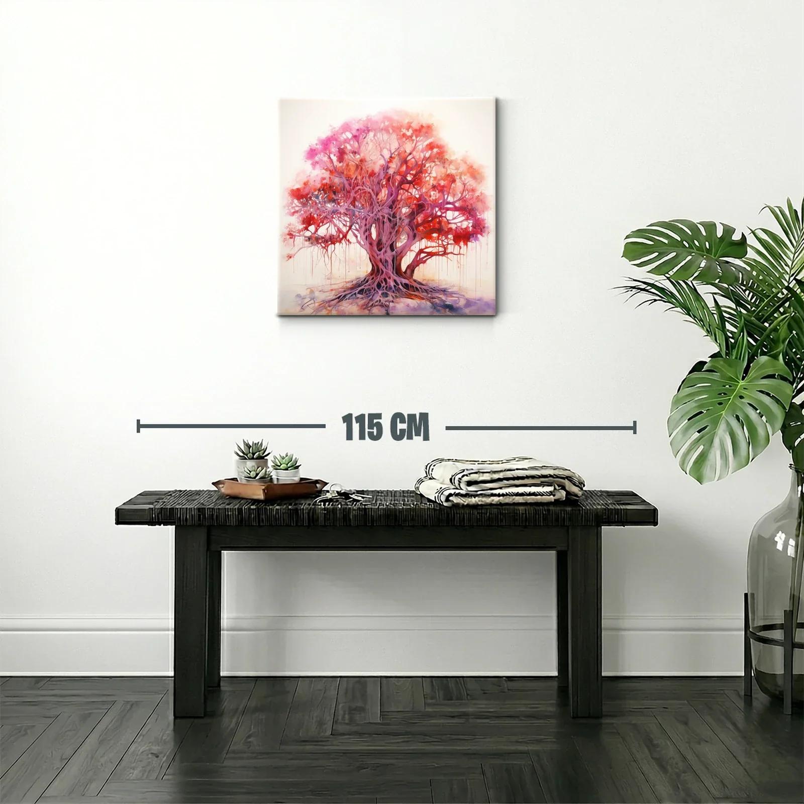 Árbol vibrante en tonos rojos y púrpuras llenos de vida — miniatura 2