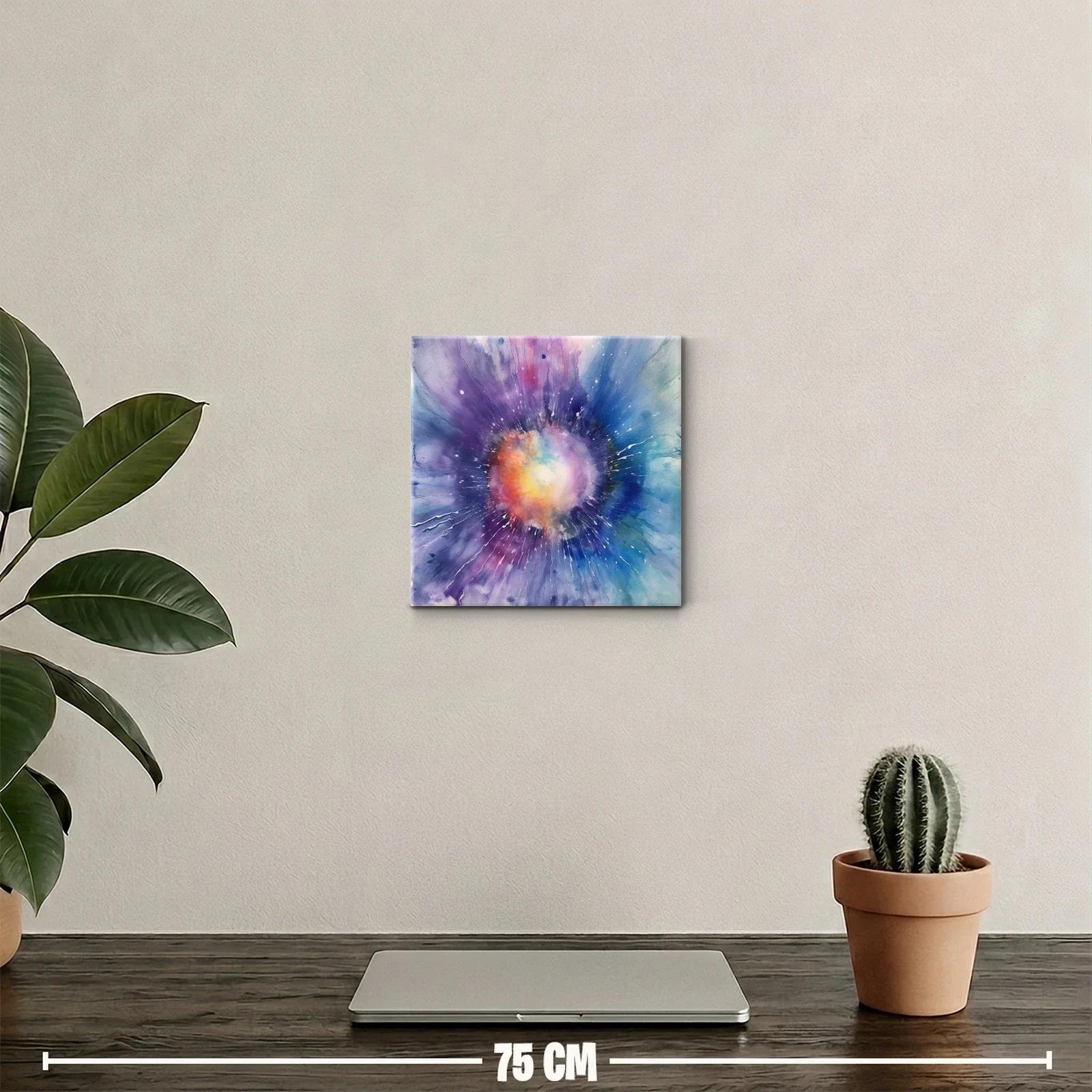 Cuadro abstracto con explosión de colores vibrantes y energía — miniatura 2
