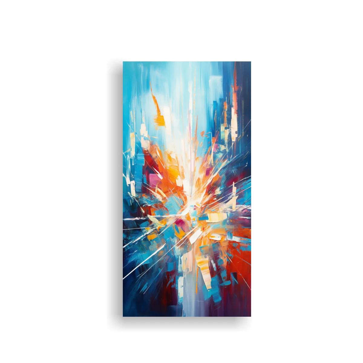 Cuadro explosión de color abstracta con líneas radiantes