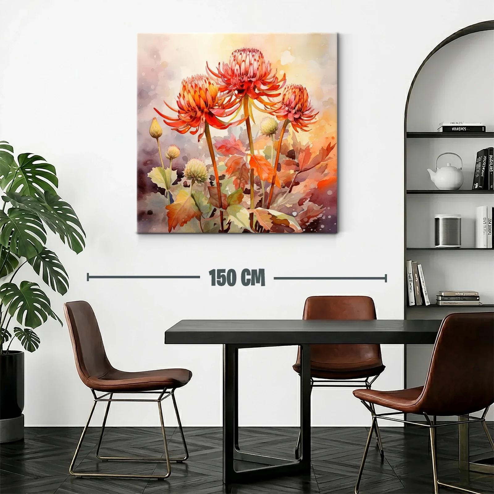 Cuadro floral con tonos cálidos y detalle delicado — miniatura 2