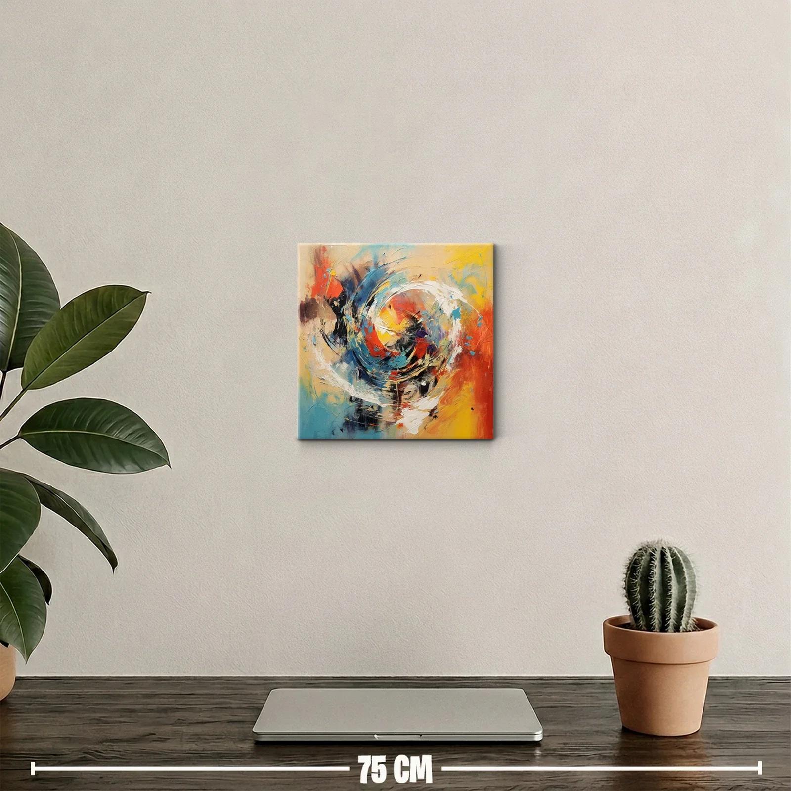 Cuadro abstracto con energía y dinámica vibrante — miniatura 2