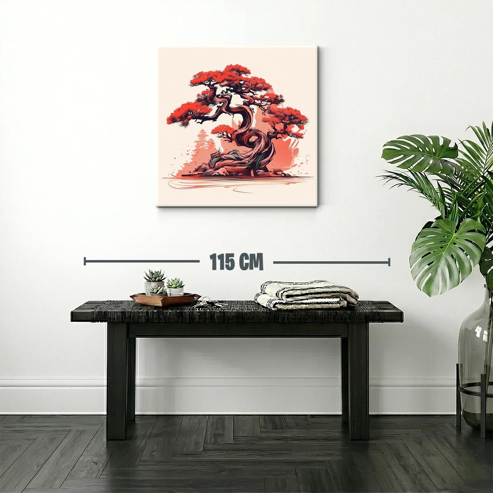 Árbol bonsái con vibrantes tonos rojos y negros — miniatura 2