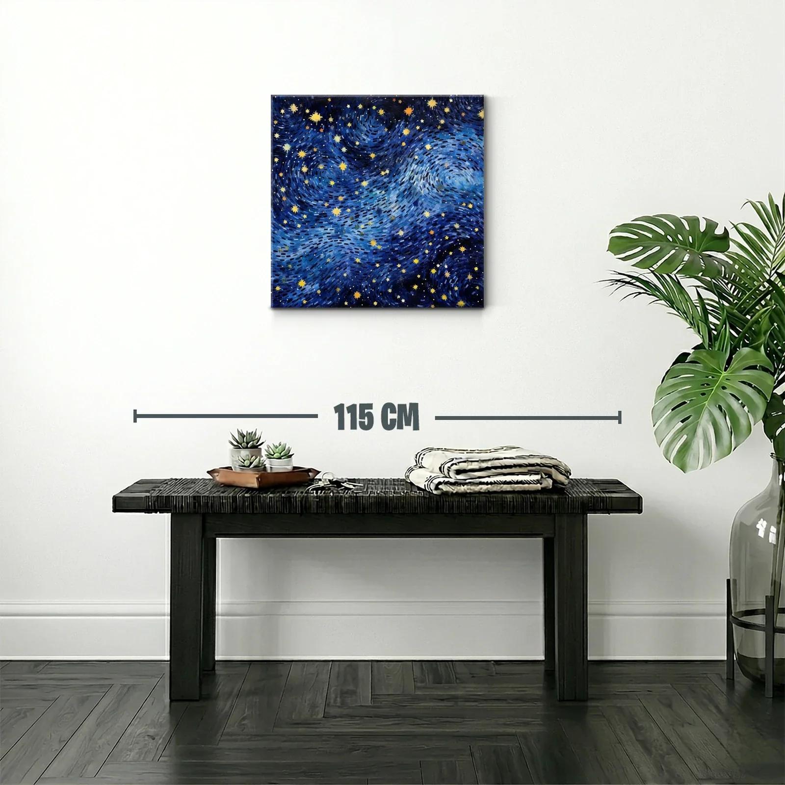 Cuadro con cielo estrellado vibrante y dinámico — miniatura 2