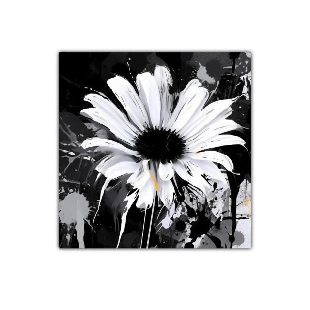 Flor blanca vibrante sobre fondo oscuro abstracto